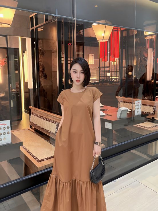 Đầm thô hàn đuôi cá nâu