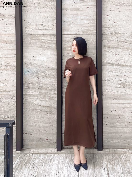 Đầm tuytsi cúc bạc – Nâu 4