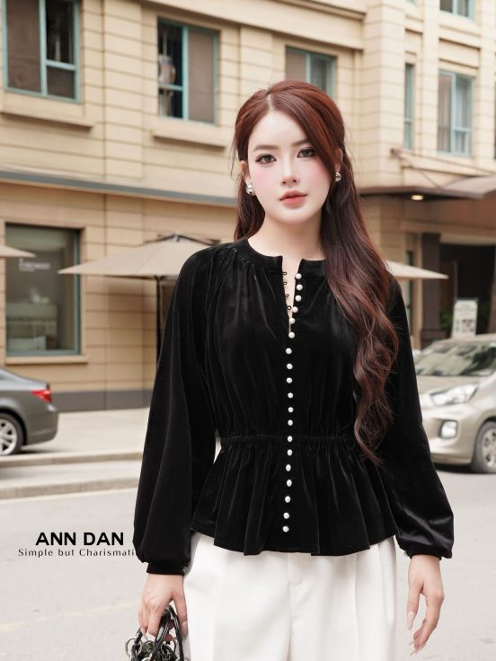 Áo nhung tay bồng