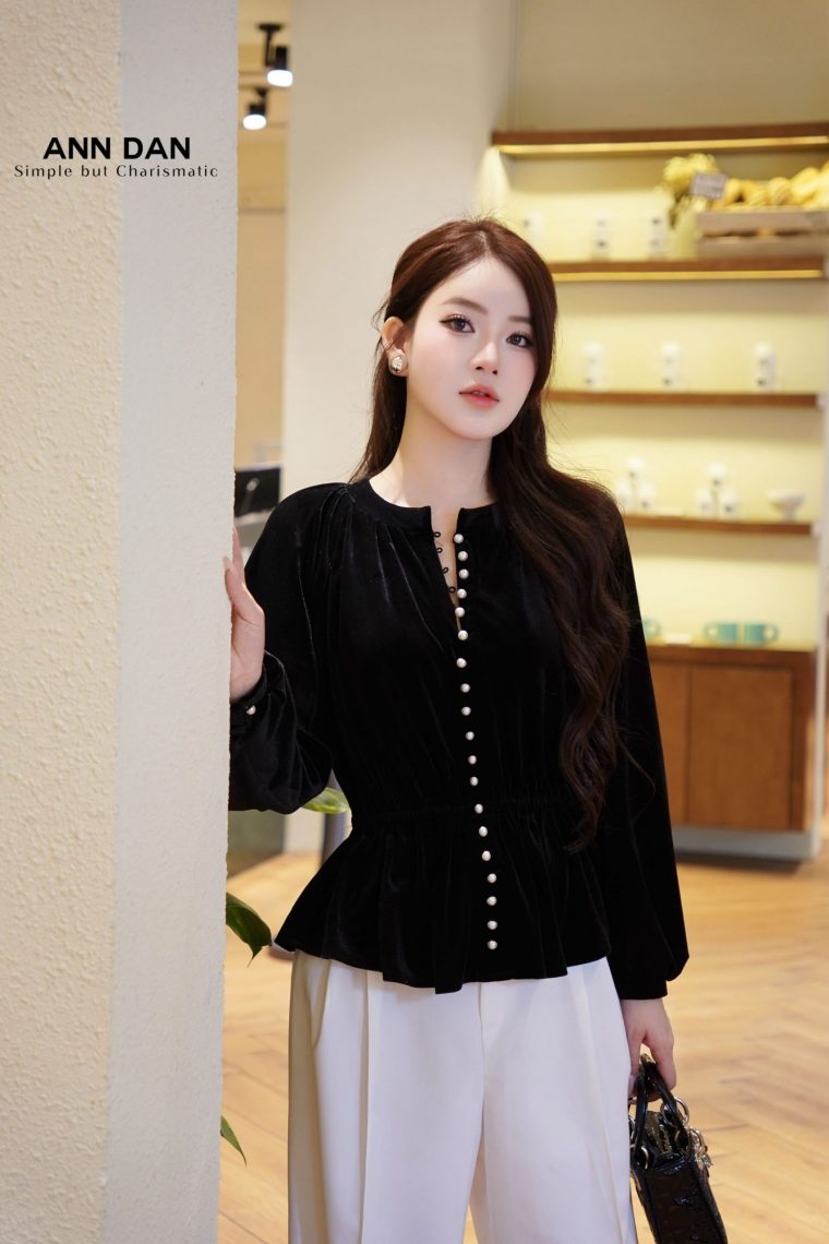 áo nhung tay bồng