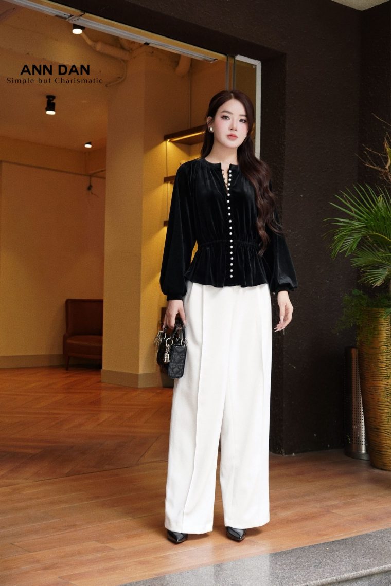 áo nhung tay bồng