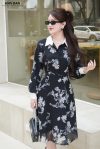 Đầm sơ mi hoạ tiết đen 1