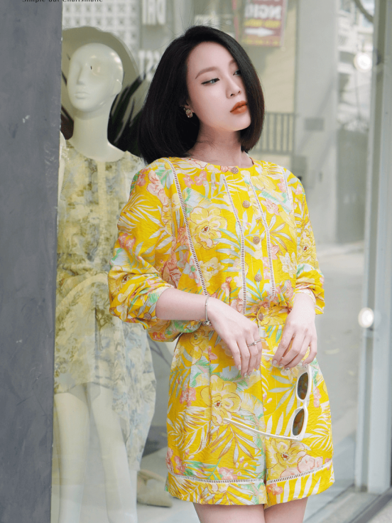 Set đũi xước hoa vàng