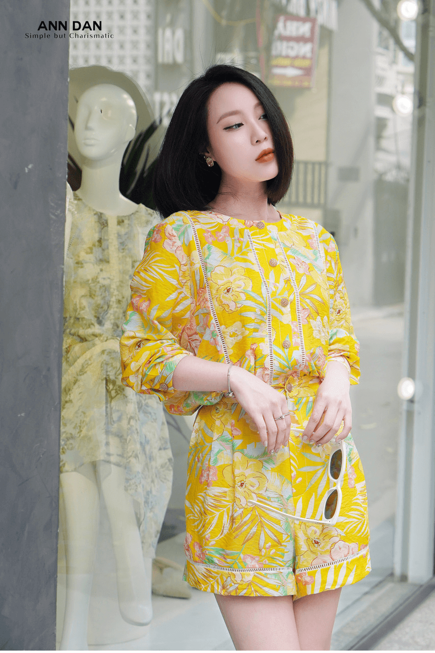 Set đũi xước hoa vàng