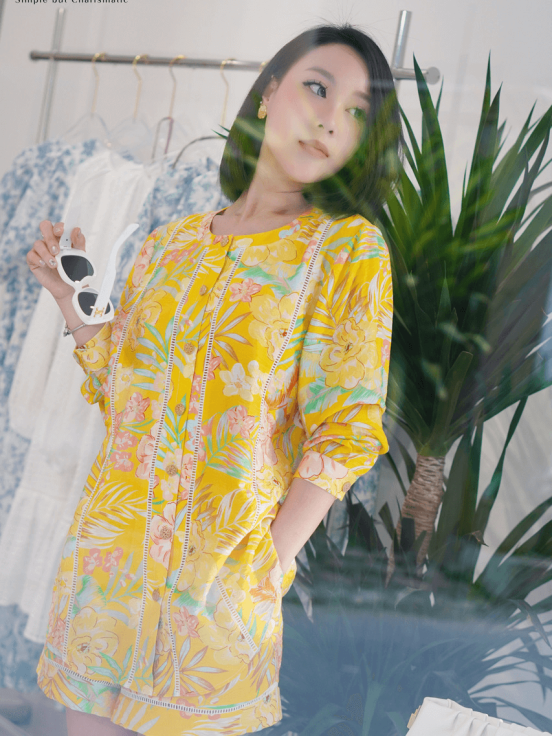 Set đũi xước hoa vàng