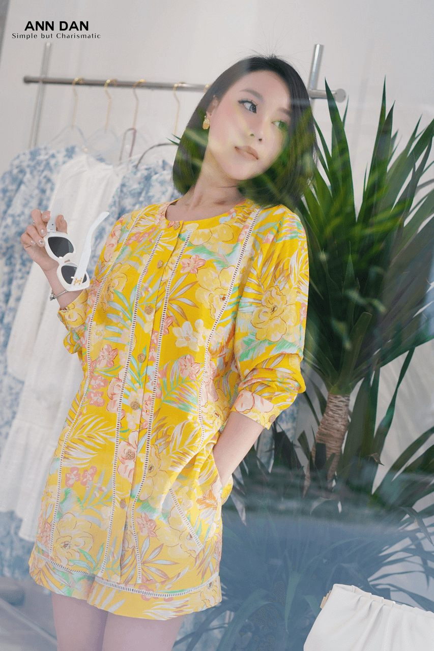 Set đũi xước hoa vàng