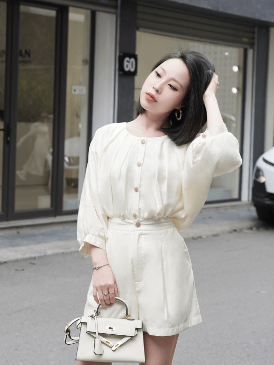 Set lụa tơ Nhật cúc đồng