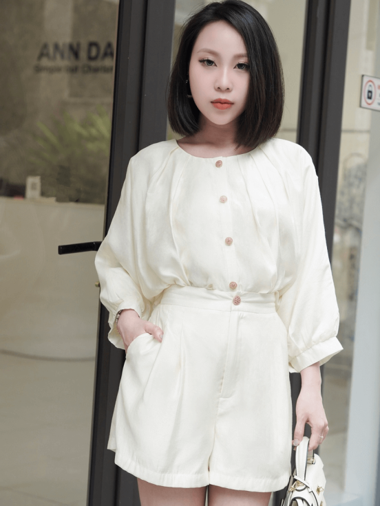 Set lụa tơ Nhật cúc đồng