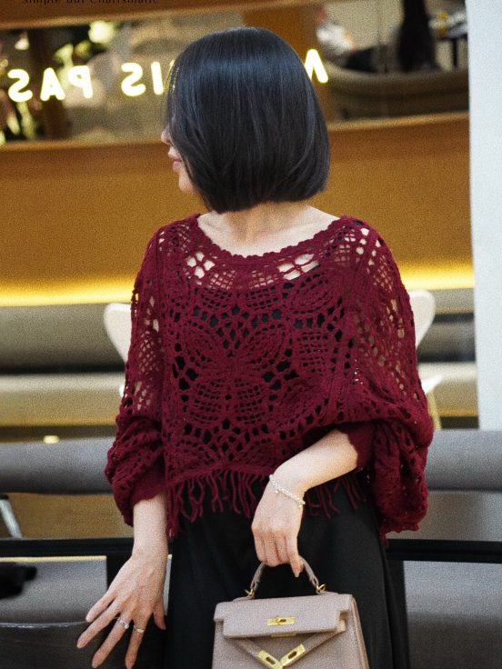 Set mongtoghi đỏ đầm thun gân cotton