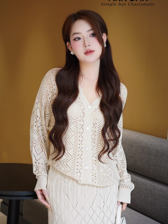 Set len lưới cổ tim khuy ngọc