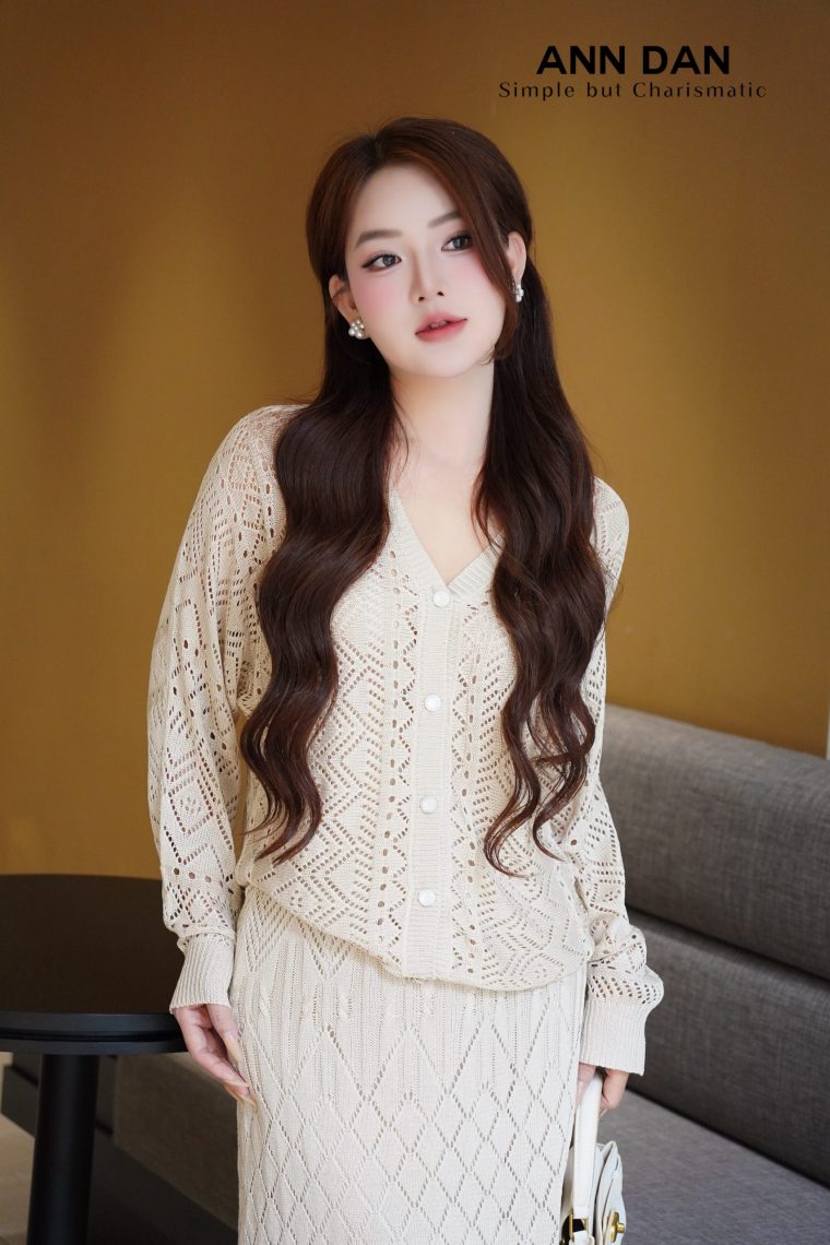 Set len lưới cổ tim khuy ngọc