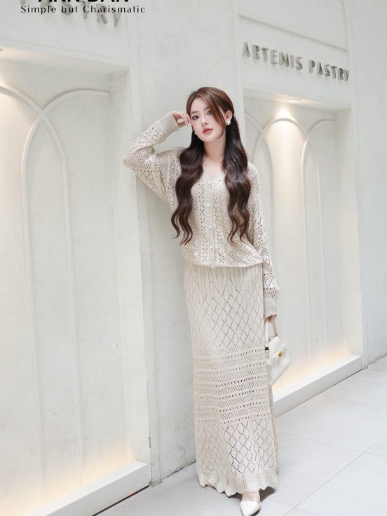 Set len lưới cổ tim khuy ngọc