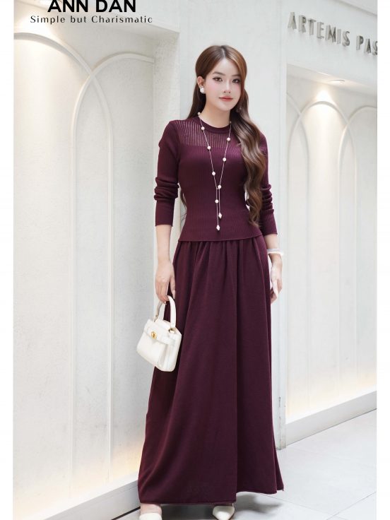 set mongtoghi lưới chân váy dài đỏ