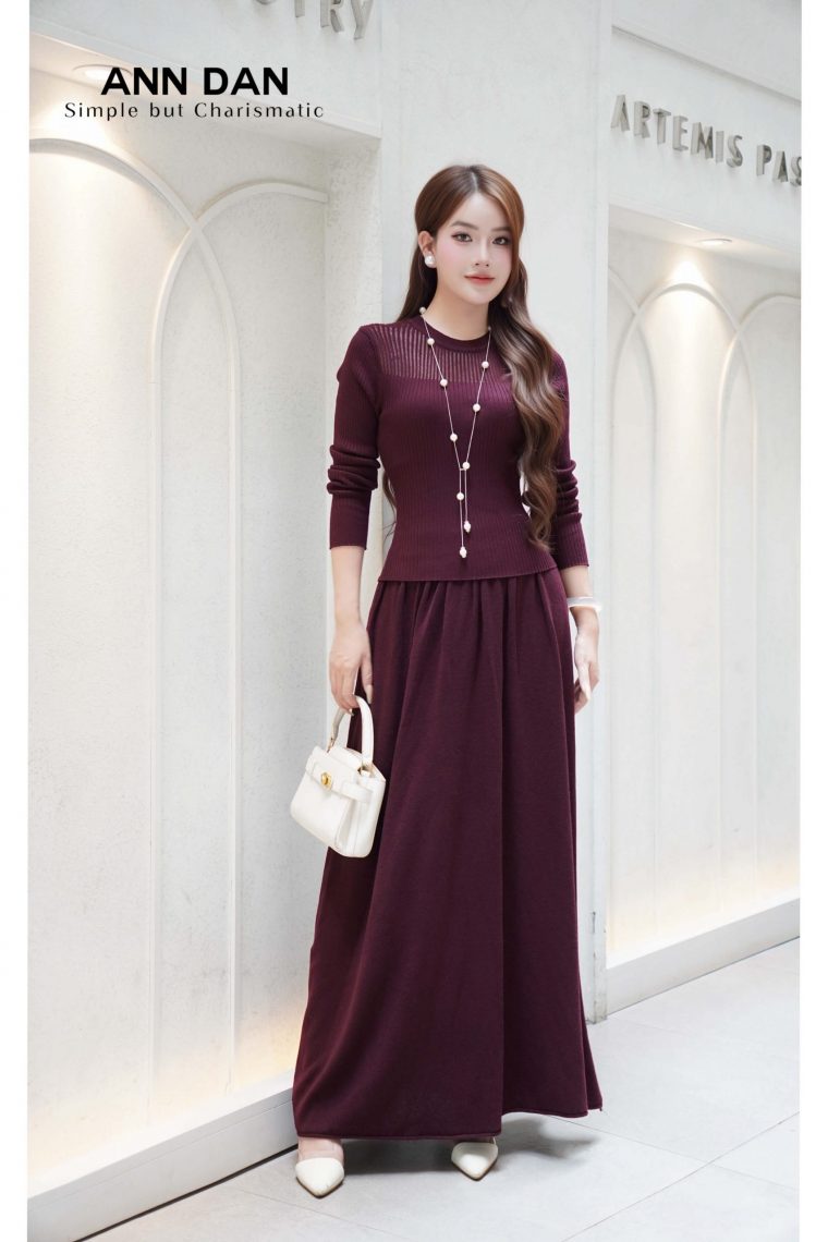 set mongtoghi lưới chân váy dài đỏ