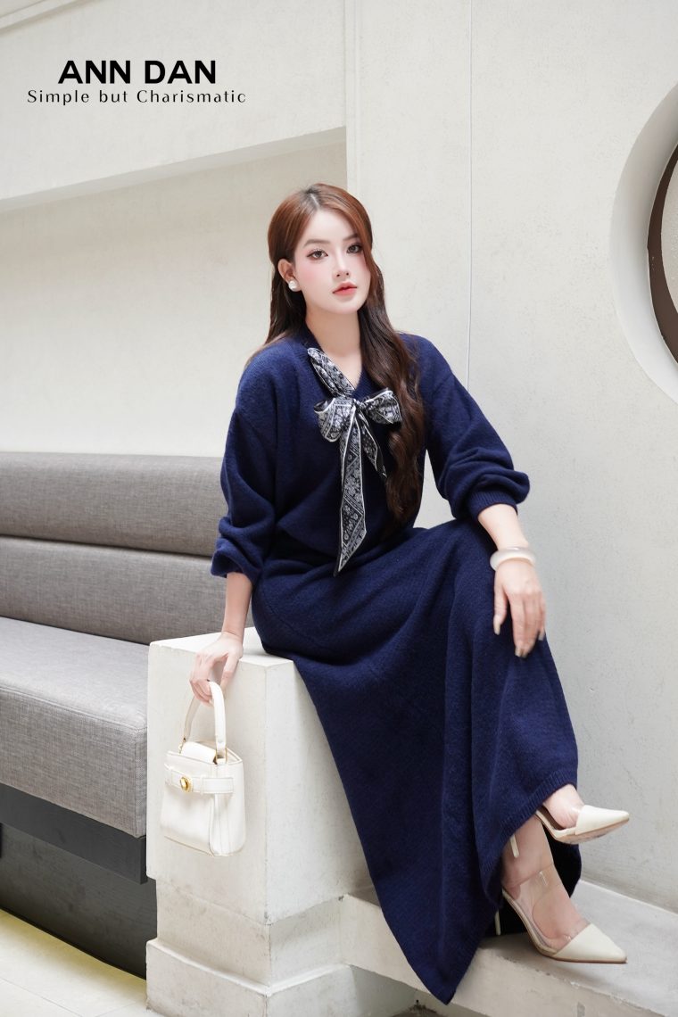 Set cổ tim khăn lụa