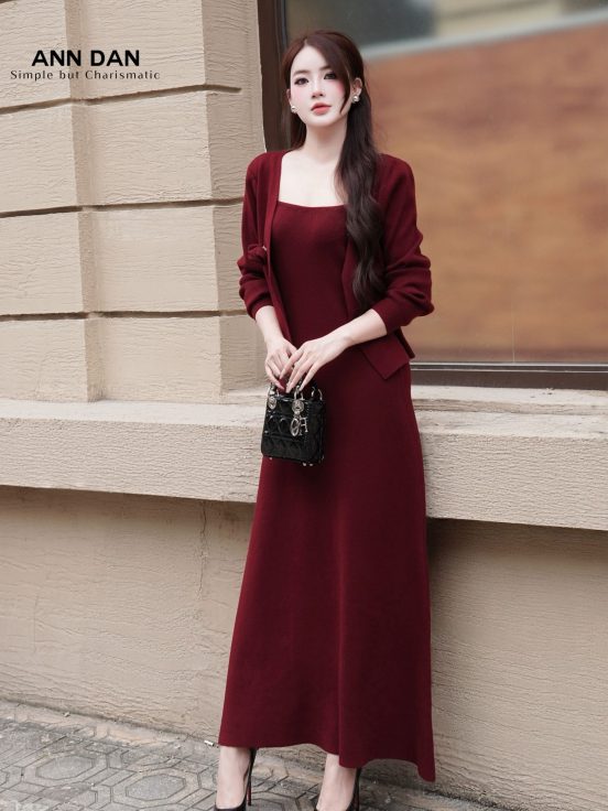 Set áo len hoa nổi