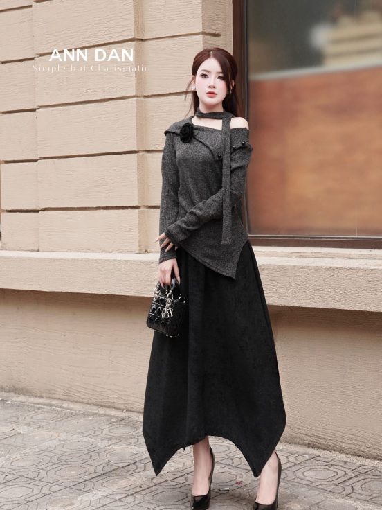 Set Áo Len Ghi Cổ Thuyền