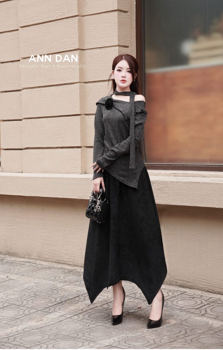 Set Áo Len Ghi Cổ Thuyền