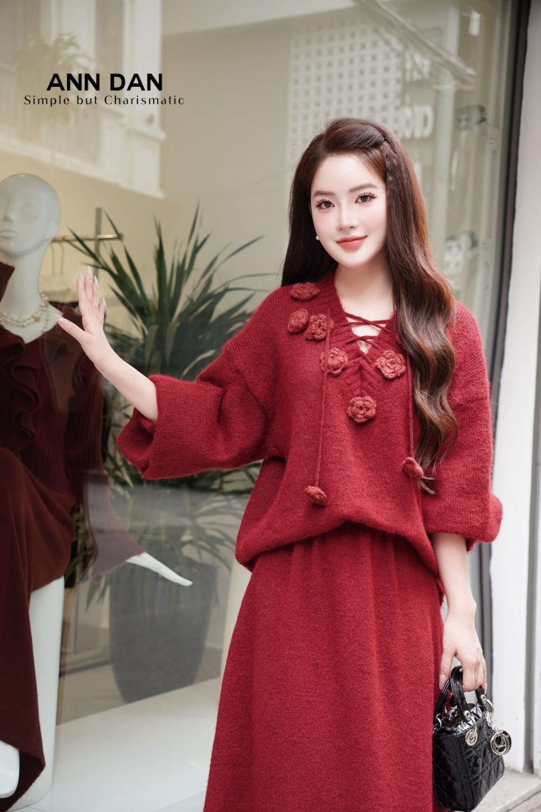 Set len hoa đỏ đan