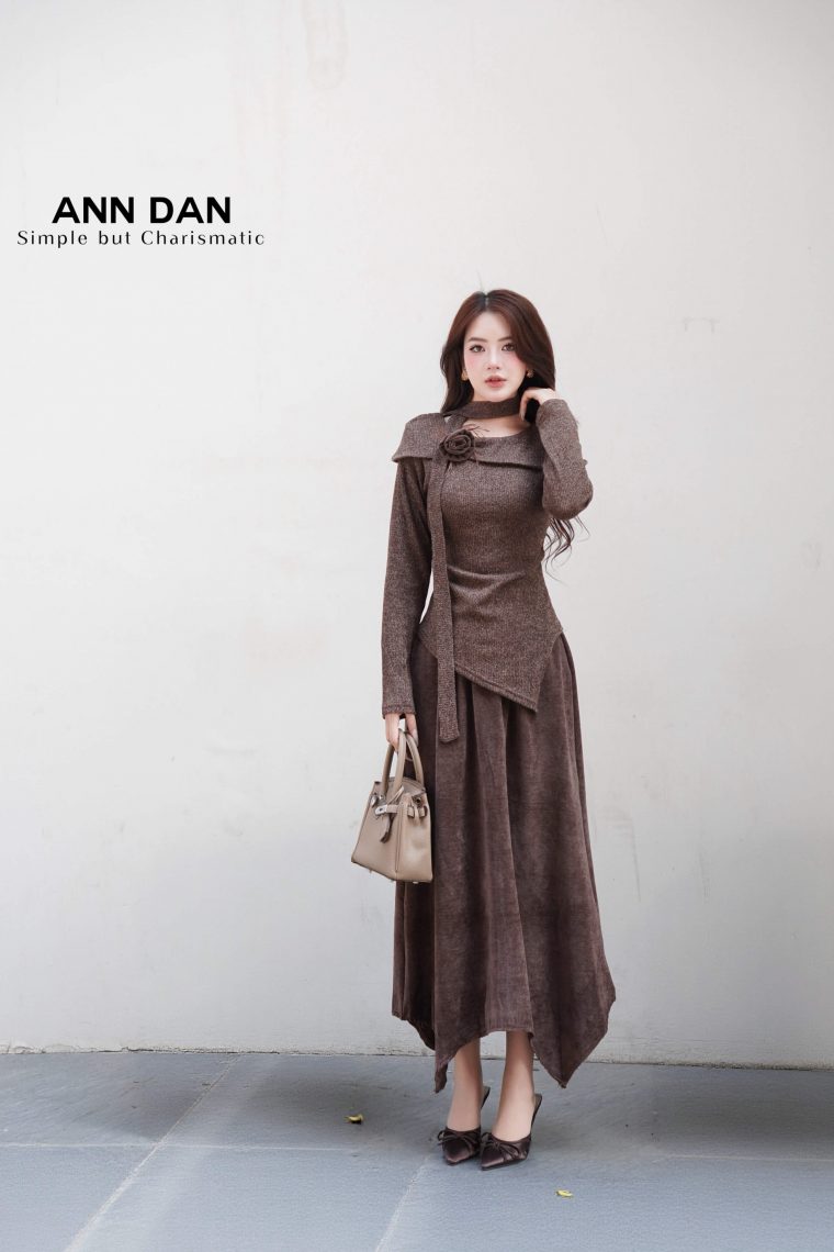 Set len đính hoa dây cổ