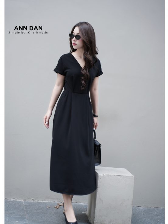 Đầm Mango Hàn – Đúp cổ V ly bụng ư2
