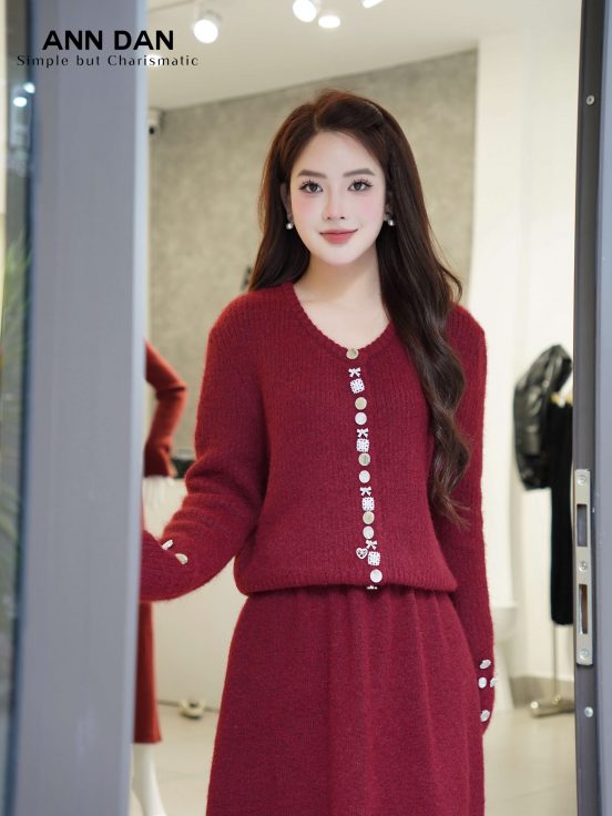 Set len áo cúc điệu