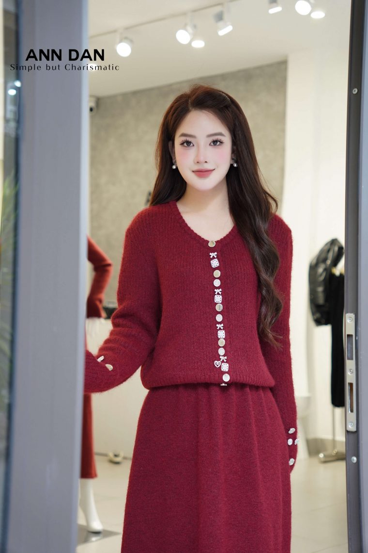 Set len áo cúc điệu