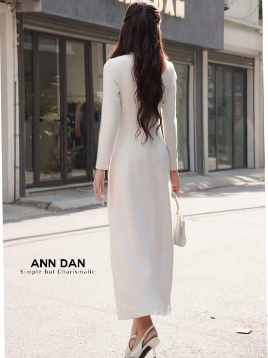 Đầm len viền đá giọt lệ