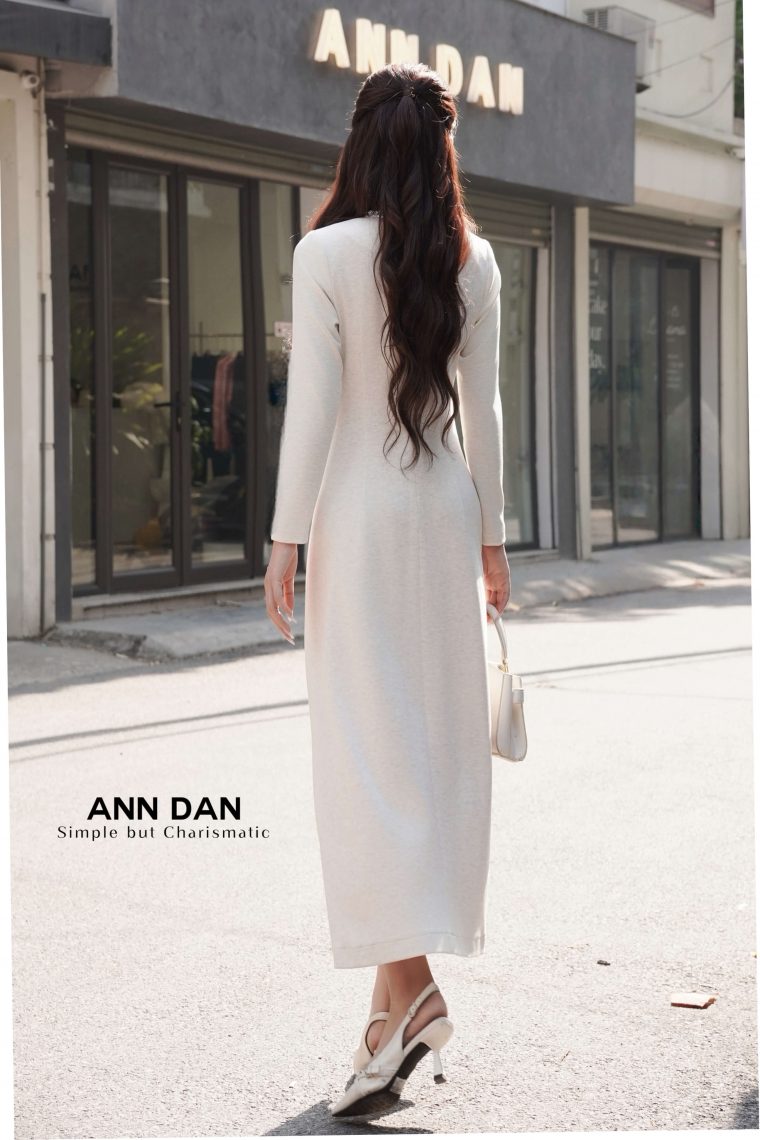 Đầm len viền đá giọt lệ