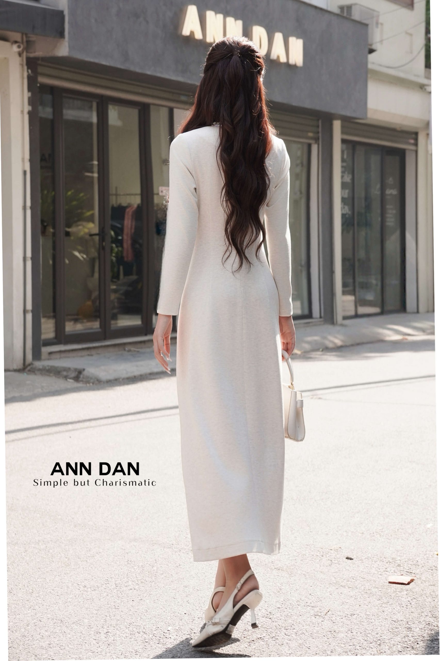 Đầm len viền đá giọt lệ