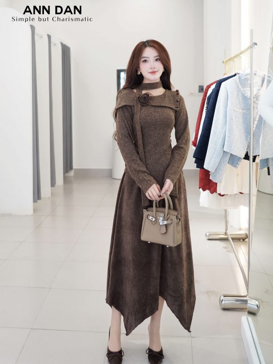 Set len đính hoa dây cổ