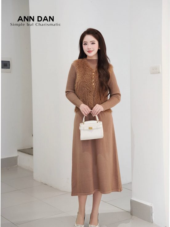 Set len lông nâu cúc đồng