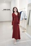 Set Cardigan Viền Hoa