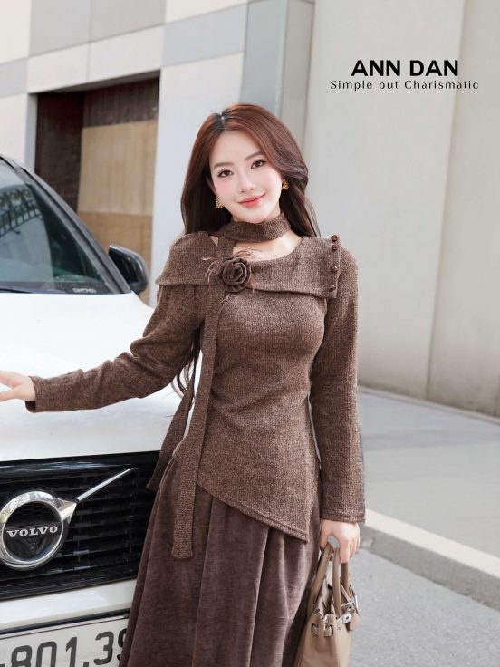 Set len đính hoa dây cổ