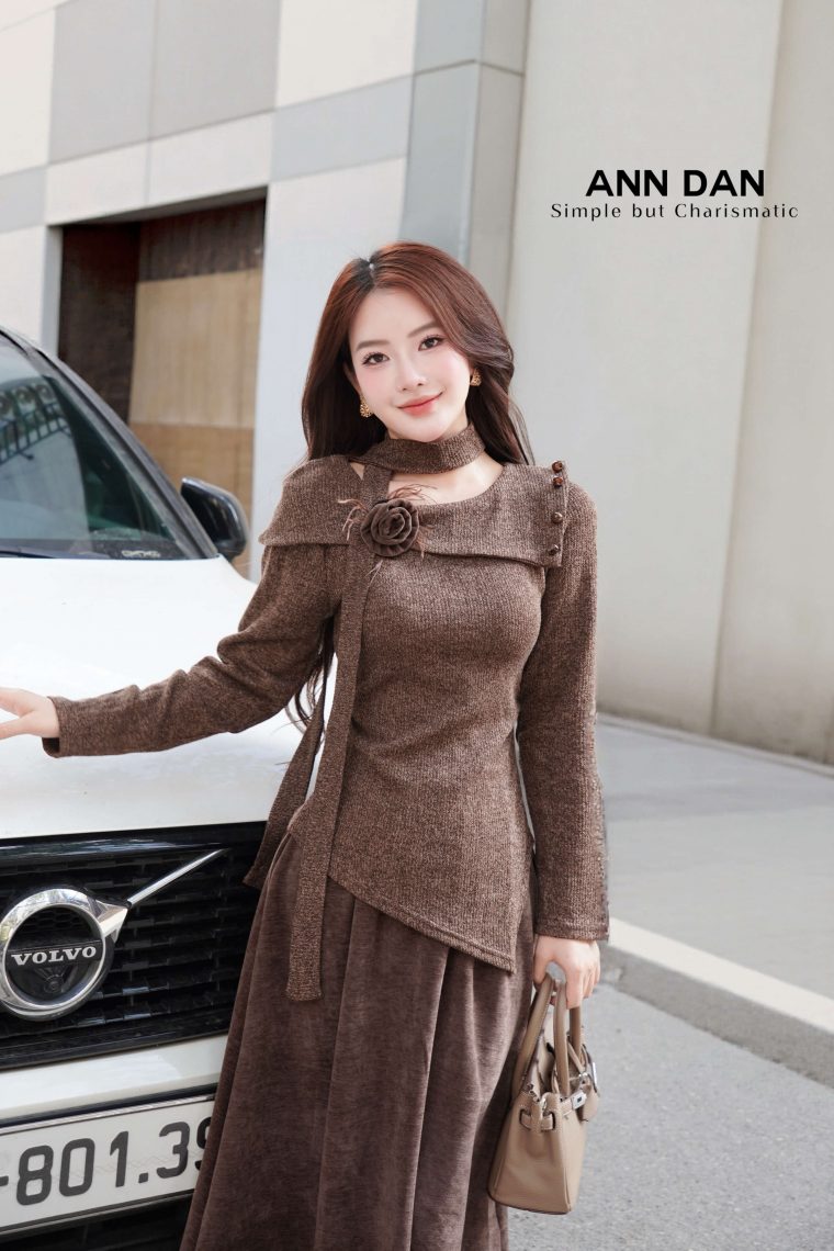 Set len đính hoa dây cổ