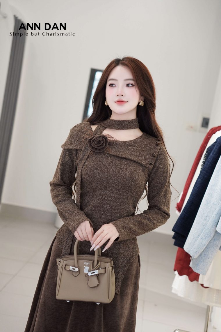 Set len đính hoa dây cổ