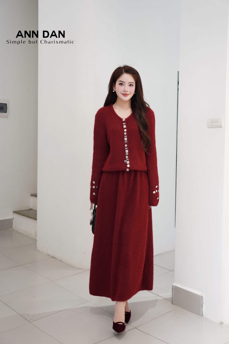 Set len áo cúc điệu