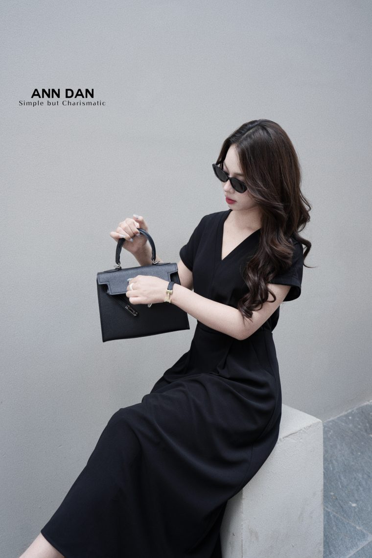 Đầm Mango Hàn – Đúp cổ V ly bụng ư