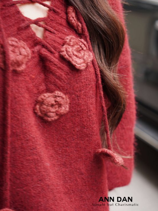 Set len hoa đỏ đan dây