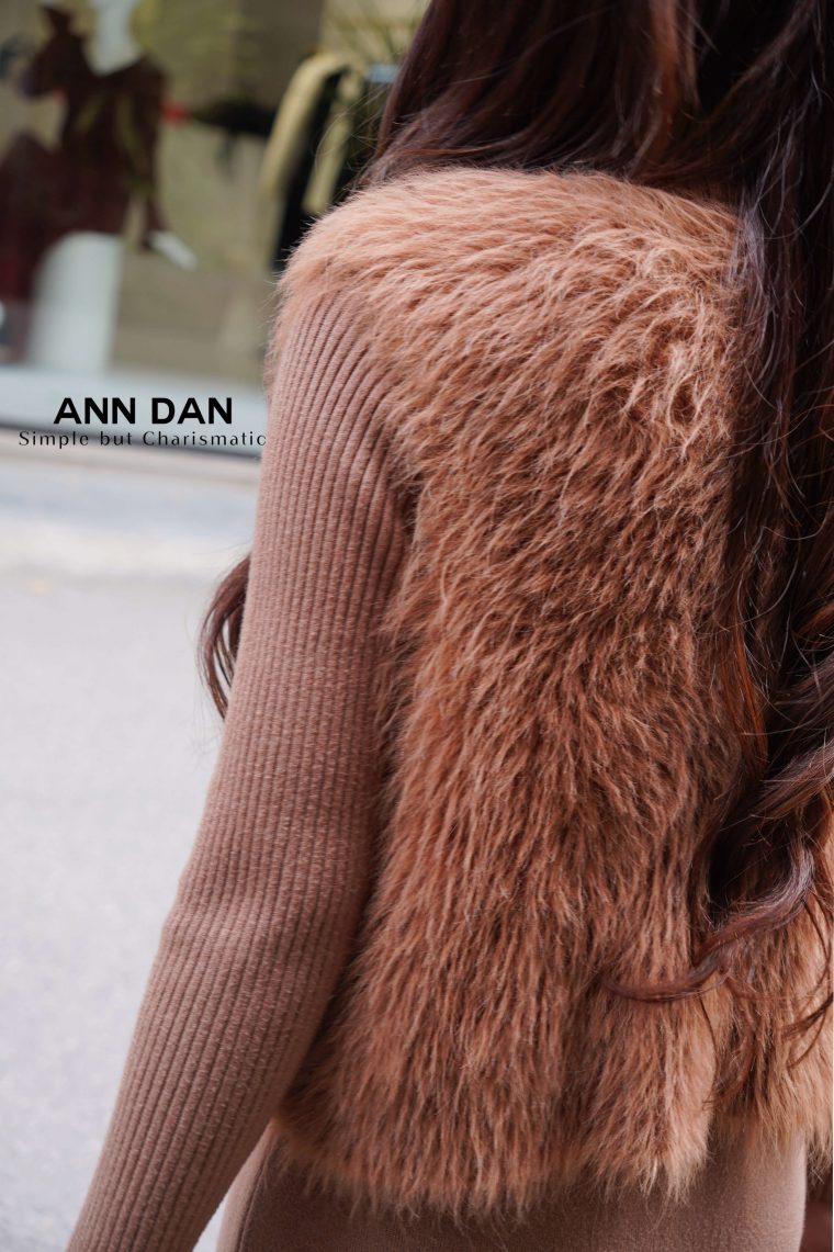 Set len lông nâu cúc đồng