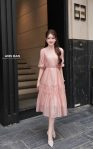 Đầm tơ bọt hồng 13