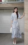 Đầm silk Nhật cổ tàu đuôi cá