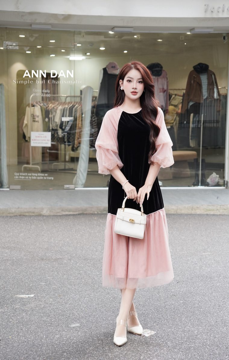 Đầm nhung phối tutu