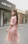 Đầm tơ bọt hồng 2