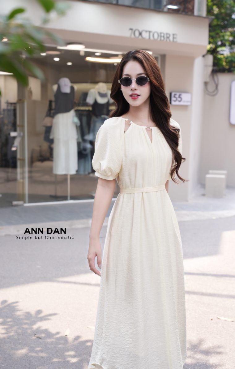 Đầm đũi xước cổ vòng 3443