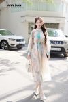 Silk Nhật loang cổ trụ kèm đai