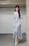 Đầm silk Nhật cổ tàu đuôi cá 6