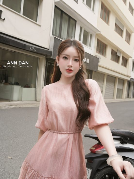 Đầm tơ bọt hồng 21