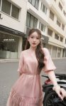 Đầm tơ bọt hồng 21