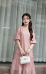 Đầm tơ bọt hồng ử